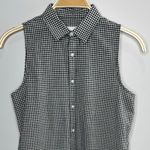 ONIA  Kaylee Button Front Shirt Dress Small Black White Gingham Plaid Mini Casual Photo 6