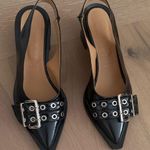 Ganni NWOT  30mm buckled studded black slingback pumps Photo 0