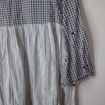 Hannah L Boho Checks Stripes Cotton Top Black Size L Photo 2
