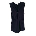 NBD  Frankie Black Romper size medium Padded Shoulders Drawstring Waist Photo 4
