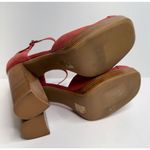 Jeffrey Campbell Mary Jane Heels Size 9.5 Leather Red Perforated Natural Pumps Photo 8