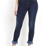 Just Black Denim Blue Straight-Leg Jeans W Fringe Hem Size 27 BP111J Photo 0