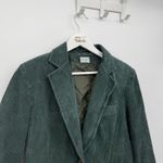Vintage Green Ribbed Corduroy Cotton Blazer Jacket Women Size 14 Photo 1