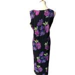 JM Collection black purple floral sheath maxi dress Size M Photo 5