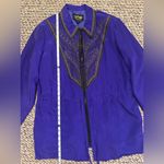 Bob Mackie Vintage  Vibrant Purple Silk Embroidered Jacket, Size M Photo 5