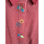 Alfred Dunner  Burgundy Polyester Floral Embroidered Cardigan Jacket‎ Size 8 Photo 2