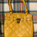 Relic  Brand Purse Lock Emblem On Front Mustard Yellow Diamond Quilted Photo 0