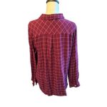 Harper  Lace Up Grid Print Blouse Sz L Photo 6