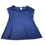 Torrid Navy Crepe Lace Short Sleeve Keyhole Fit And Flare Top Size 3 Photo 0