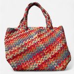 Source Unknown Multicolored Woven Leather Tote Bag, EUC Photo 0