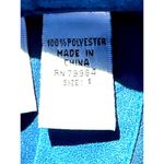 Chico's  Design Vintage Aqua Blue Button Up Tunic Shirt Long Sleeve Faux Suede 1 Photo 5