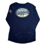 Sundance Alp N Rock Womens Nelia Henley Shirt Size L Navy Ski Embroidered Nordic Photo 1