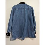 Coldwater Creek  denim shacket with velvet cuffs size Large Photo 1