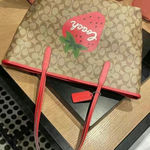 Coach  City Tote In Signature Canvas With Wild Strawberry CH329 Photo 2