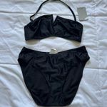 NWT Spiegel Womens 10 Bikini Set 2PC Black Top Bottom High Waisted Vintage 90s Photo 0
