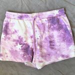 Wildfox Women's Relaxed Fit Sweatshort in Purple/White Tie Dye Stars Size Medium Photo 1