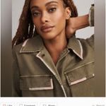 Anthropologie  Pilcro Embroidered Utility Cropped Jacket Size XS‎ NWT Photo 3