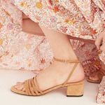 J.Crew NWT  Block Heel Multi Strap Leather Suede Black Sz 8.5 Photo 7