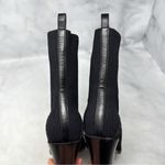 Jimmy Choo Mele Glitter 85 Chelsea Stretch Knit Block Heel Ankle Boots Black 36 Photo 7