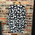 Bel Kazan Black White Printed Open Kimono Cover Up Blue Photo 6