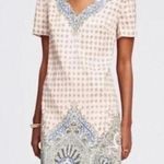 Ann Taylor  Pink Paisley Bohemian V-Neck Zippered Back Shift Dress Size S Small Photo 0