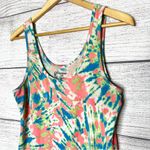 No Boundaries Colorful Tie Die Scoop Neck Tank Top Women’s Size XL Pink Blue Green Photo 2