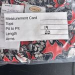 Talbots Womans Blouse Size 12 Silk Floral V-Neck Short Sleeve Red Black White Photo 6