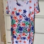 Tommy Bahama White Dress Cotton Spandex Hibiscus print S NWOT Photo 0