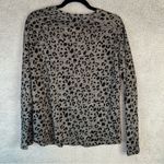 Rails  Top Women's Small Gray Sami Charcoal Leopard Linen Blend‎ Knit Blouse Photo 8