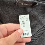 The Limited  V Neck Sweater Dress with Pleated Skirt Charcoal Medium Wool Blend Photo 6