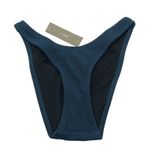 J.Crew Textured Curved-Waist Cheeky Bikini Bottom Navy Blue XXS Photo 0