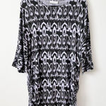 Bryn Walker  purple & black ikat print art‎ to wear tunic dress Photo 0
