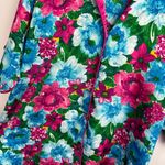 Victoria's Secret Vtg Victoria’s Secret Satin Abstract Floral Button Down Sz M/L Pajama Tunic Photo 8