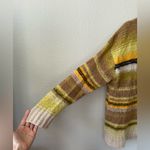 Every Fuzzy Vintage Stripe Crew Neck Long Sleeve Sweater in Women's Size S Yellow Photo 5