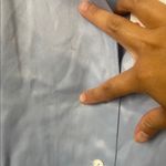 ZARA Light Blue Button-Up Shirt with two pockets on the front. Photo 9