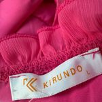 KIRUNDO Long Sleeve Ruffle Mock Neck Tiered Mini Babydoll Dress Pink Size L Photo 7