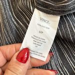 Vince Silk Wavy Line Black White Shirt Dress Photo 8