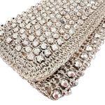 Barbara Lee Vintage Crocheted Beaded Clutch Women's 8" Silver Evening Holiday Photo 1