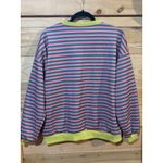 Women's Striped Knit Top Pink Green Long Sleeve Pullover Casual Top Medium Photo 3