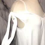 Free People  Ivory White Boho Cold Shoulder Top Photo 4