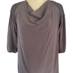 Bottega Veneta Silk Draped Neckline Gray Blouse Size 42 US 10 Photo 0