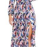 MISA Los Angeles Anthro Misa Juliana Tie Dye Floral Long Sleeve Pleated Midi Dress Size S Photo 0
