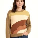 Lush Clothing LUSH Colorblock Chunky Knit Sweater | Size Small | Retro Earth Tones Photo 0