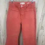 NWT Risen Remington Patch Pocket High Rise Flare Jeans size 9/29 Coral Faded Red Photo 5