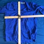 Chico's  Vintage Royal Blue Silk Linen Blend Button-Down Shirt L Photo 6
