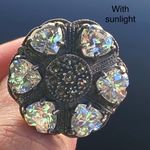 Sterling Silver Vintage Signed 925 Marcasite CZ Flower Chunky Ring Size 7 10.3g Photo 1