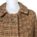 Vintage 60s Mod Brown Wool Tweed Long Formal Dress Coat XS Union Made. Has Flaws Photo 9