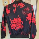 ZARA  Red & Black Hibiscus Bomber Jacket Medium Photo 7