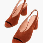 Madewell  The Alana Slingback Sandal Maple Syrup Suede size 6.5 Photo 0