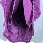 Skies Are Blue Size XL Purple Lace Ruffle Blouse Sleeveless Top V Neck Strappy Photo 2